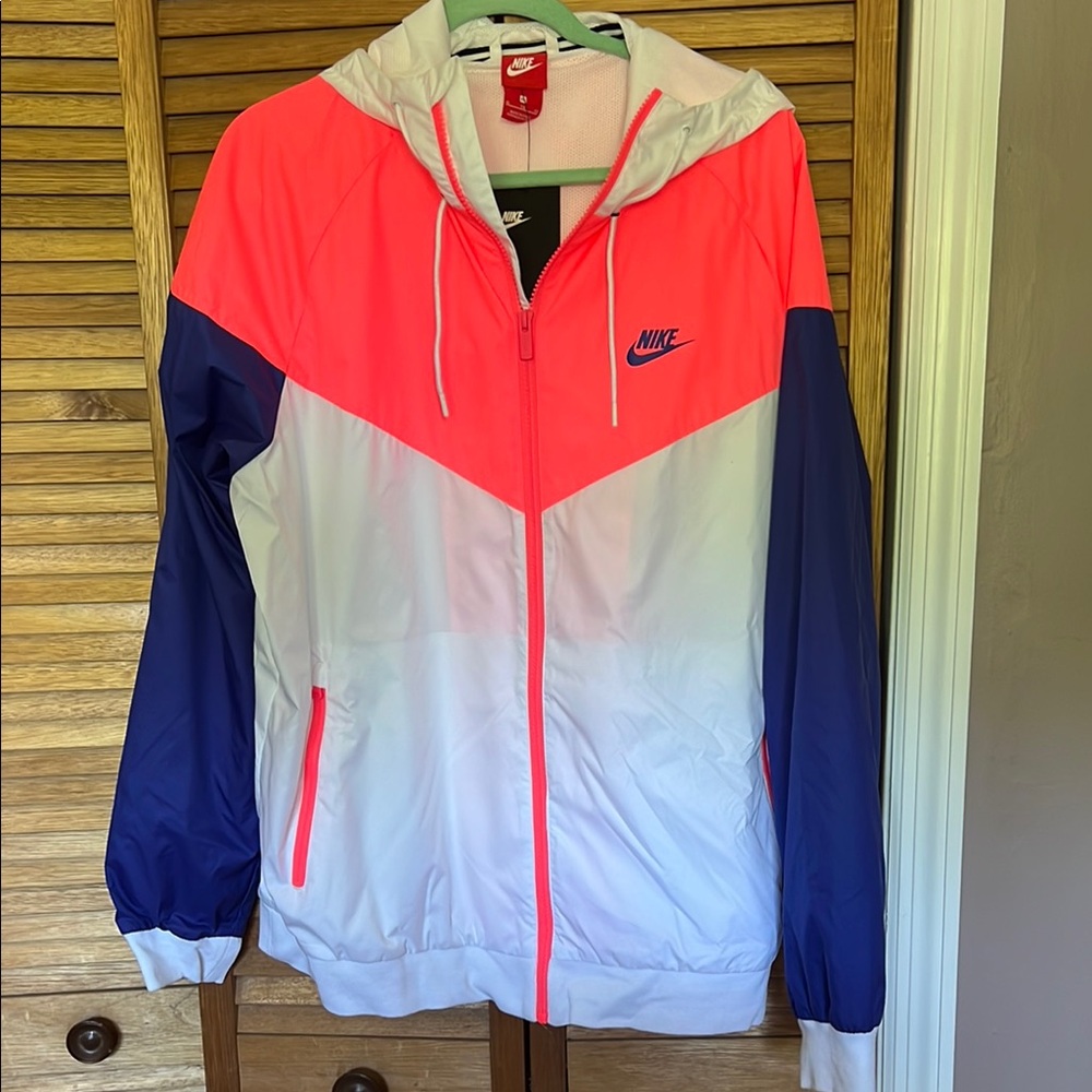 Nike Pink and White Jacket Lightweight Windbreaker